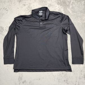 Duluth Trading Co Men's Long Sleeve Polo Shirt - XL Relaxed Fit, Black. Lije New